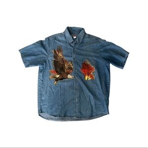 Eagle Denim Button down short sleeve shirt